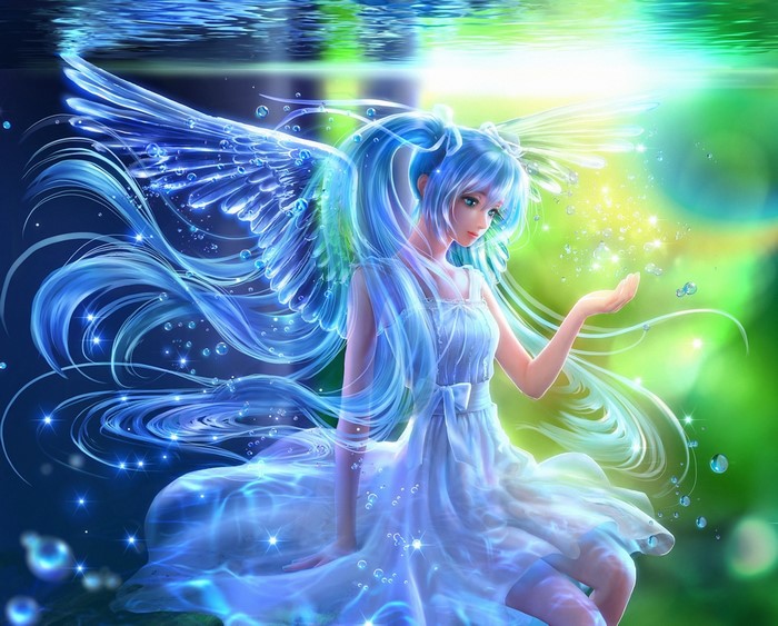 Hatsune Miku with Water Wings