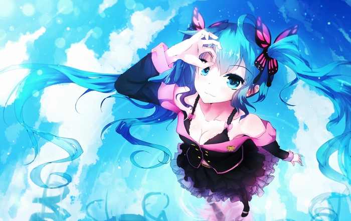 Hatsune Miku with Butterfly Hair Clips