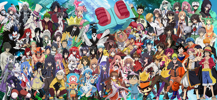 Anime characters collage