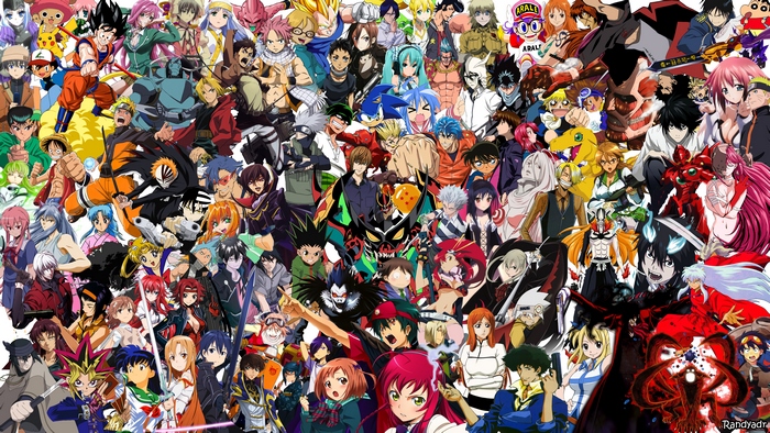 Anime characters collage