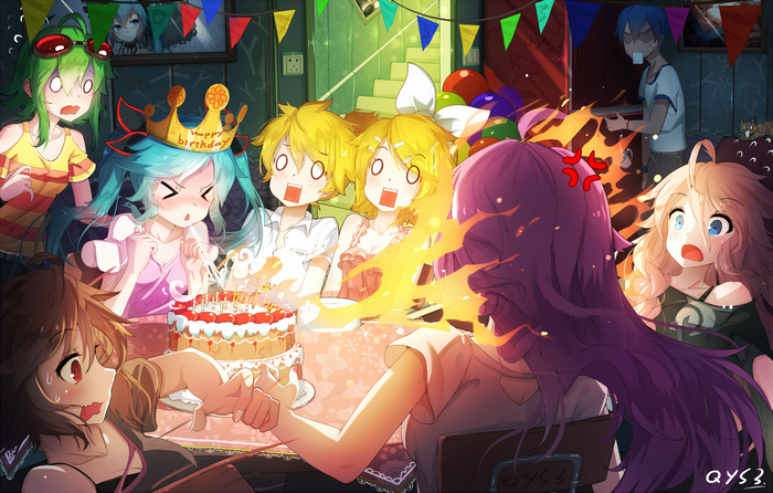 Hatsune Miku and friends at a birthday party