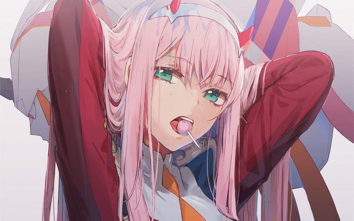 Zero Two from Darling in the FranXX with Lollipop
