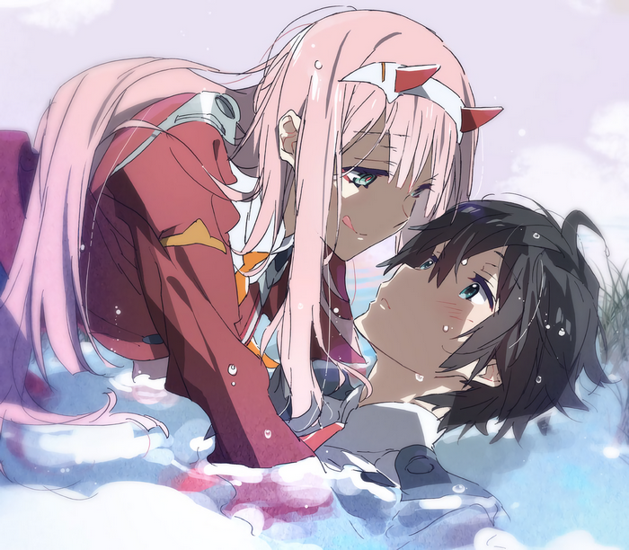 Zero Two and Hiro from Darling in the FranXX