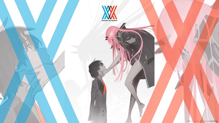 Zero Two and Hiro from Darling in the FranXX