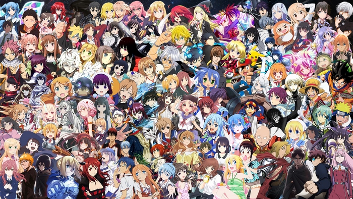 Anime characters collage