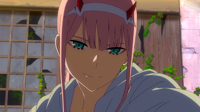 Zero Two Smiling with Ruined Window
