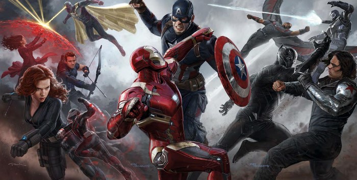 Captain America: Civil War characters fighting