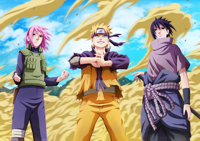 Naruto, Sakura, and Sasuke from Naruto