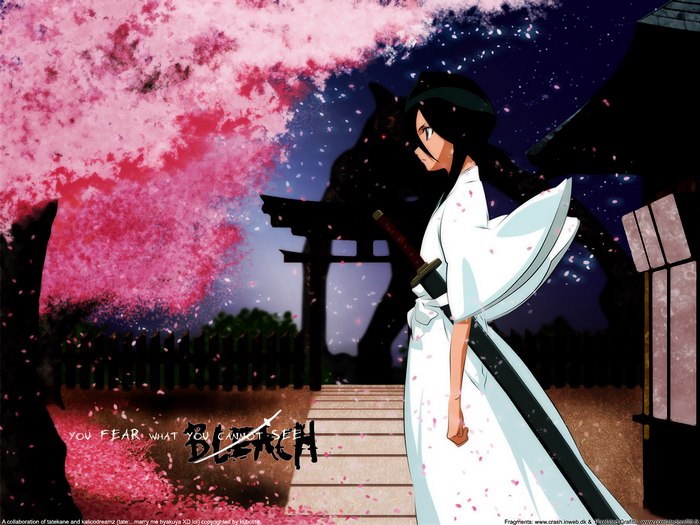 Rukia Kuchiki from Bleach with Cherry Blossoms