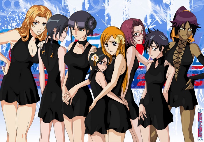 Rukia Kuchiki and Anime Girls in Black Dresses