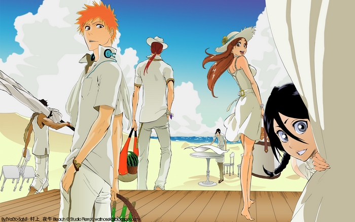 Rukia Kuchiki and friends at the beach
