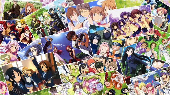 Collage of various anime characters