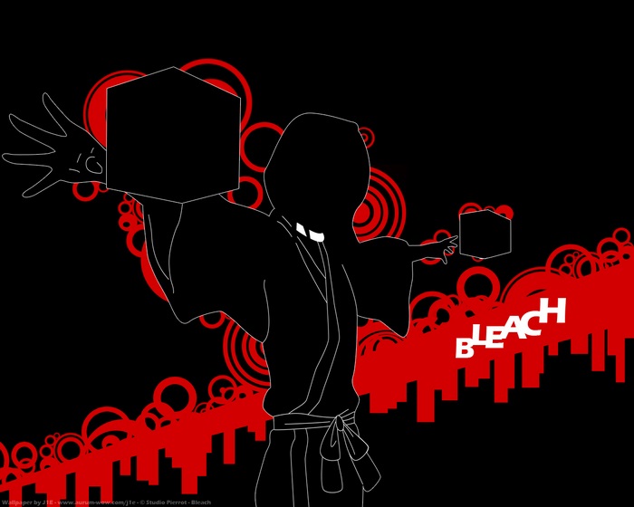 Rukia Kuchiki from Bleach with abstract elements