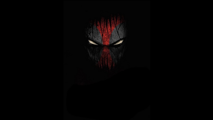 Deadpool mask with red markings