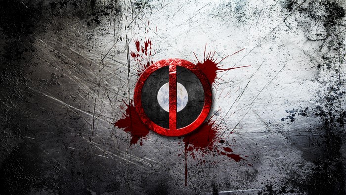 Deadpool logo with blood splatters