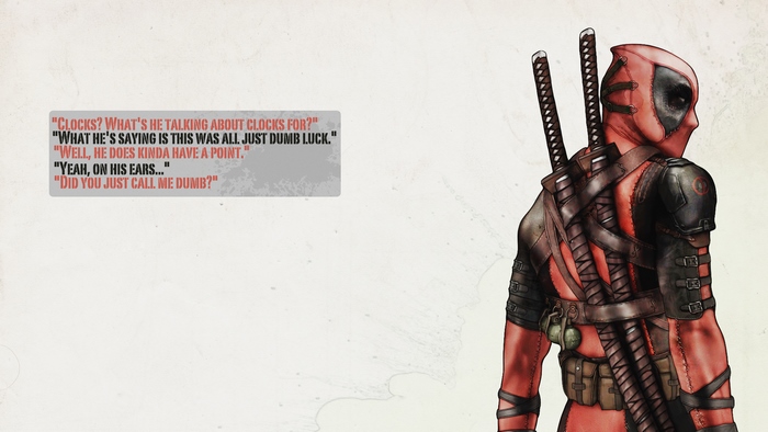 Deadpool with dialogue box