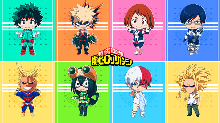 My Hero Academia Chibi Characters Collage