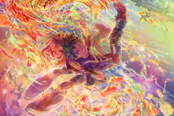 Izuku Midoriya and Ochaco Uraraka in My Hero Academia