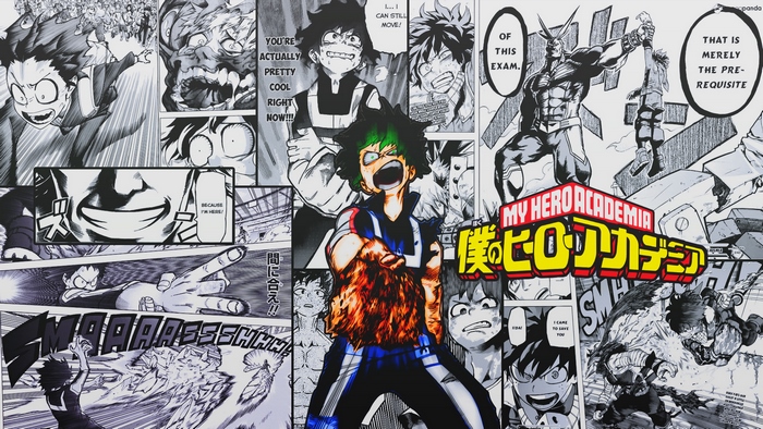 Izuku Midoriya and All Might from My Hero Academia