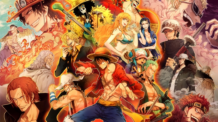 One Piece characters collage