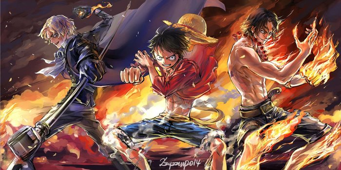 Monkey D. Luffy, Portgas D. Ace, and Sabo from One Piece