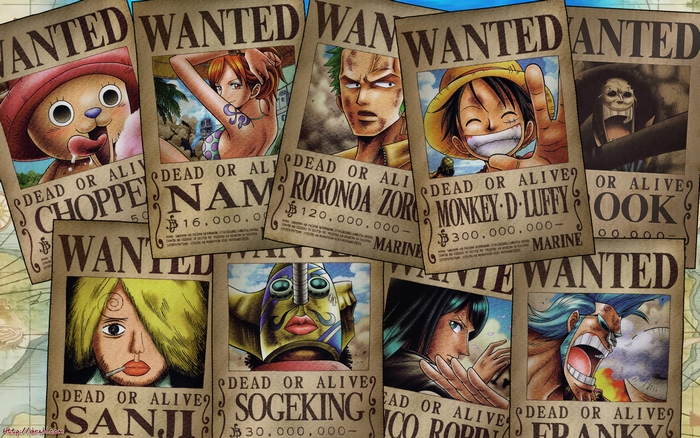 One Piece Wanted Posters