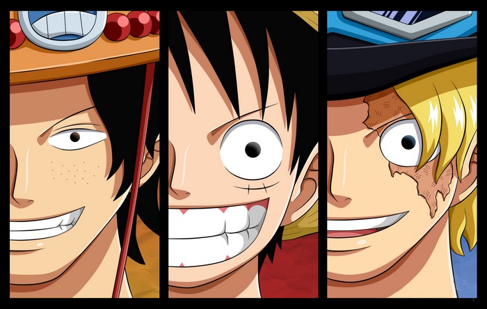 Portgas D. Ace, Monkey D. Luffy, and Sabo from One Piece