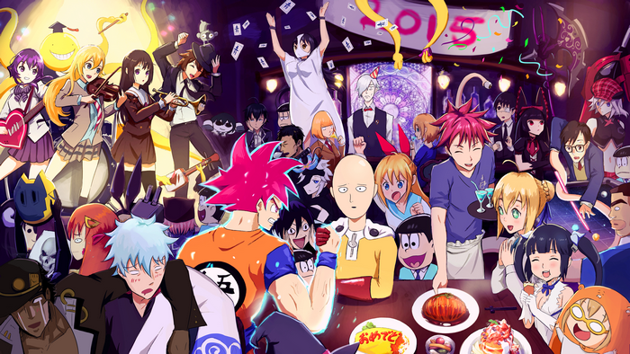 Anime characters celebrating 2015