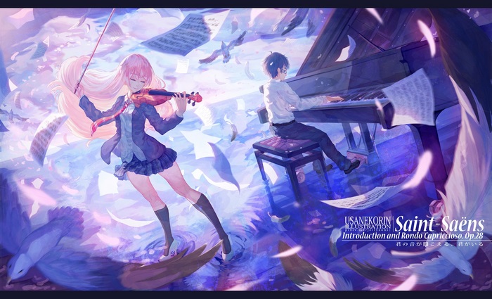 Kaori Miyazono from Your Lie in April playing violin