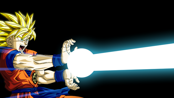 Goku charging an energy blast