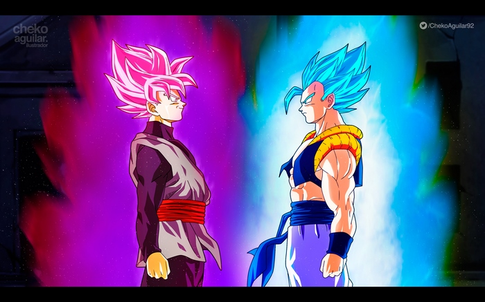 Goku Black and Gogeta from Dragon Ball