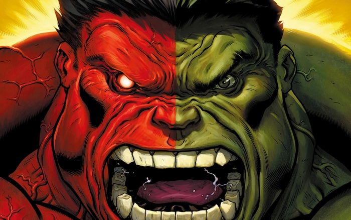 Red Hulk and Hulk from Marvel Comics