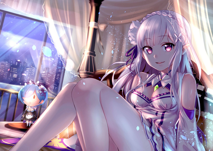 Emilia from Re:ZERO and Rem figure