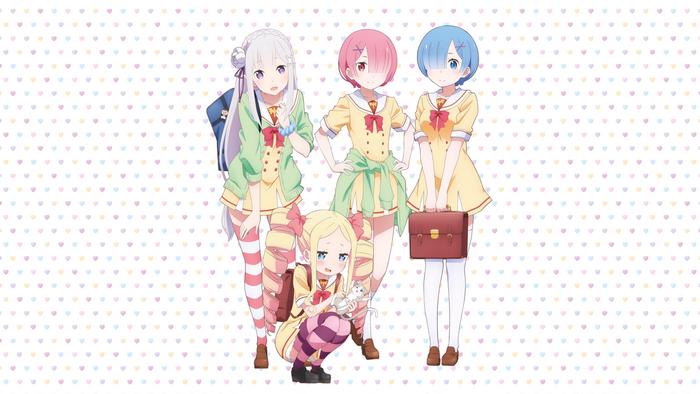 Emilia, Ram, Rem, and Beatrice from Re:ZERO