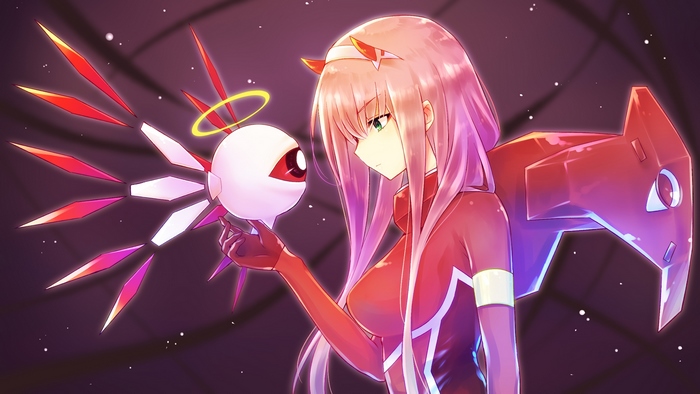 Kirby with Futuristic Mechanical Wings and Floating Eye