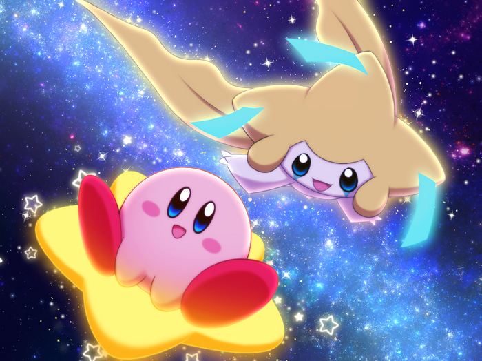 Kirby and Jirachi in space