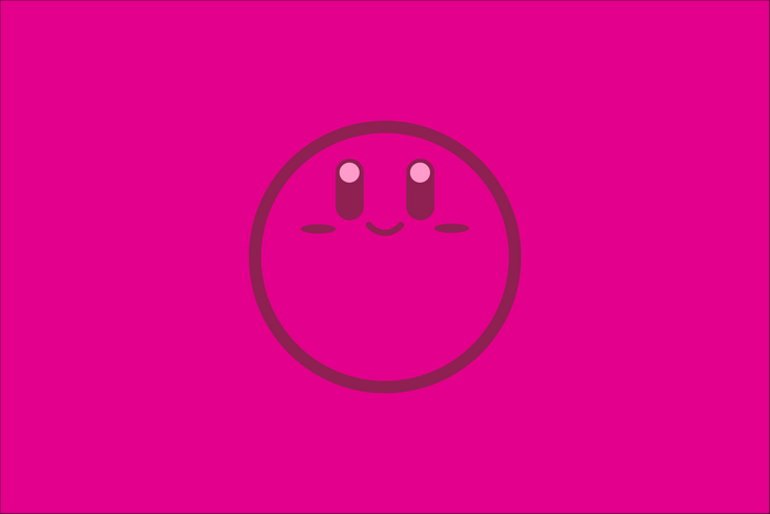 Kirby character on pink background