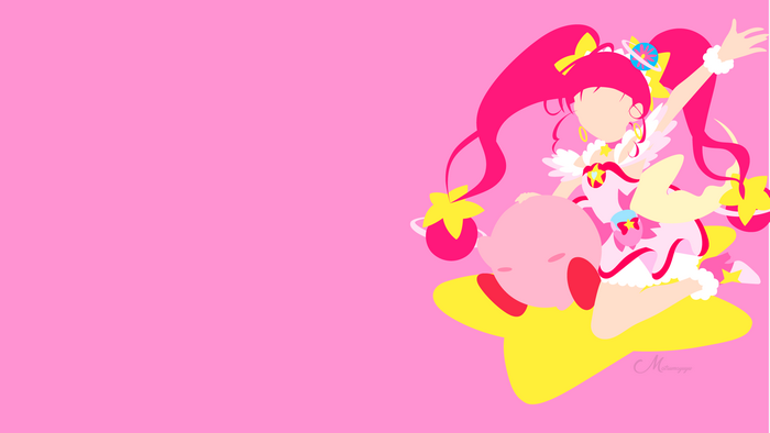 Kirby with Colorful Magical Girl Character