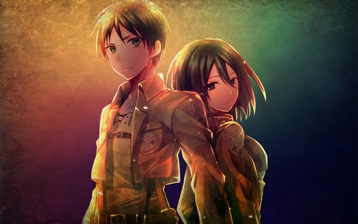 Eren Yeager and Mikasa Ackerman from Attack on Titan