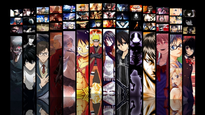 Anime characters collage