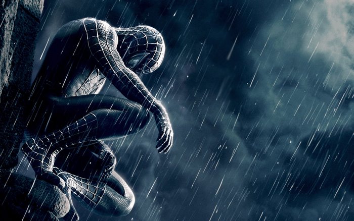 Spider-Man in the Rain