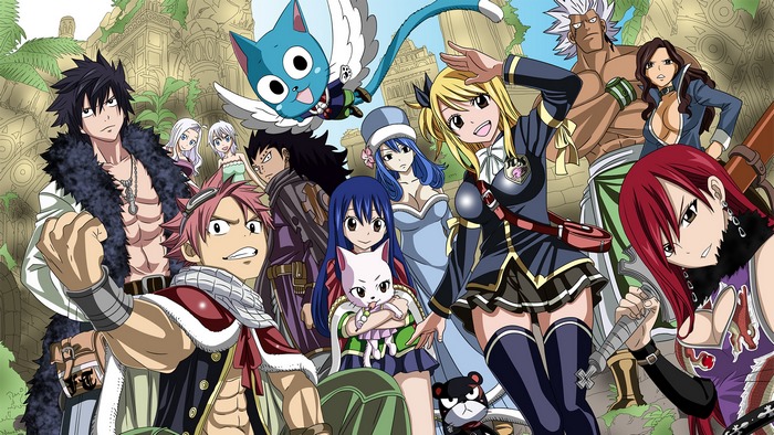 Fairy Tail characters group portrait