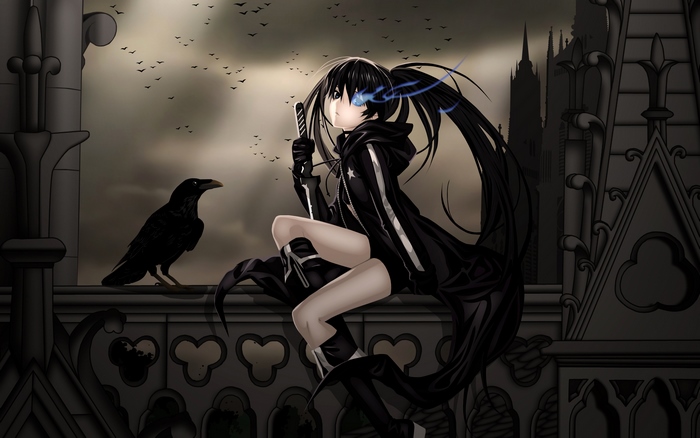 Black Rock Shooter with a crow