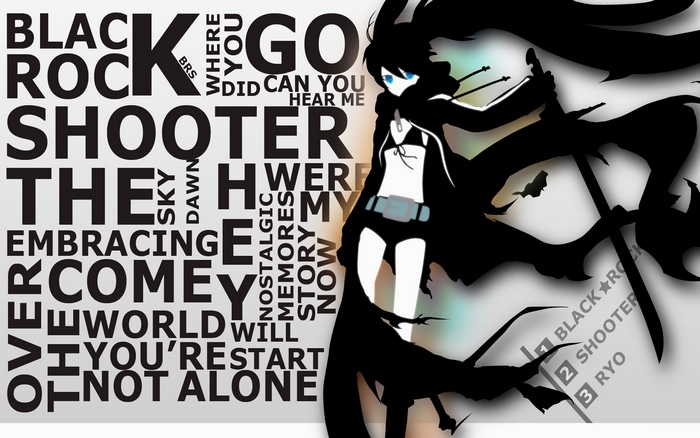 Black Rock Shooter text collage