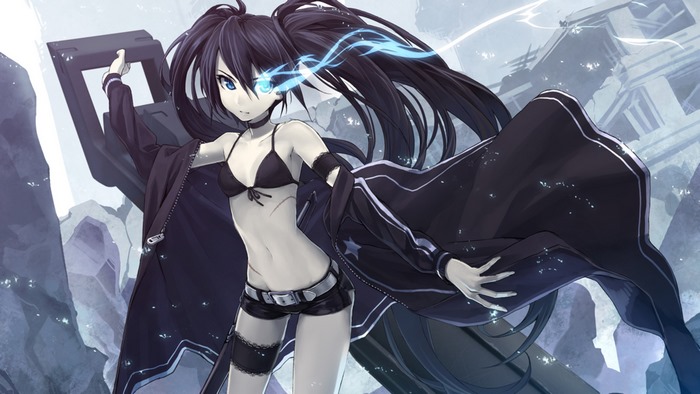 Black Rock Shooter holding a weapon