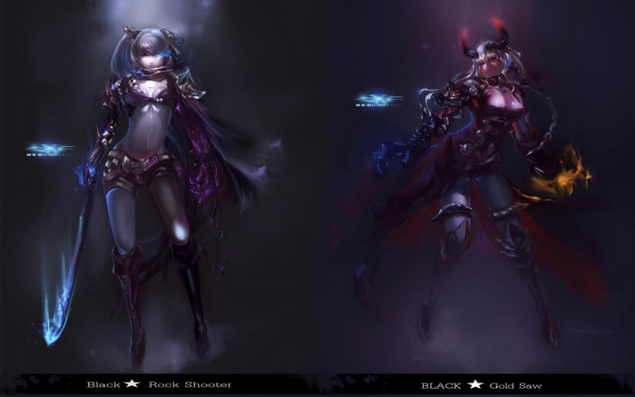 Black Rock Shooter and Black Gold Saw