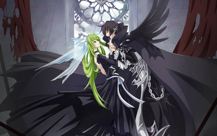 Lelouch Lamperouge and C.C. from Code Geass