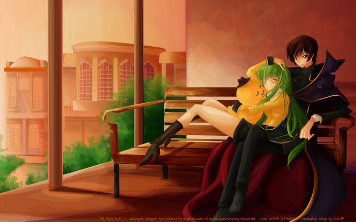 Lelouch Lamperouge and C.C. from Code Geass