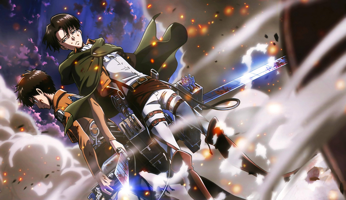 Levi Ackerman and Eren Yeager from Attack on Titan