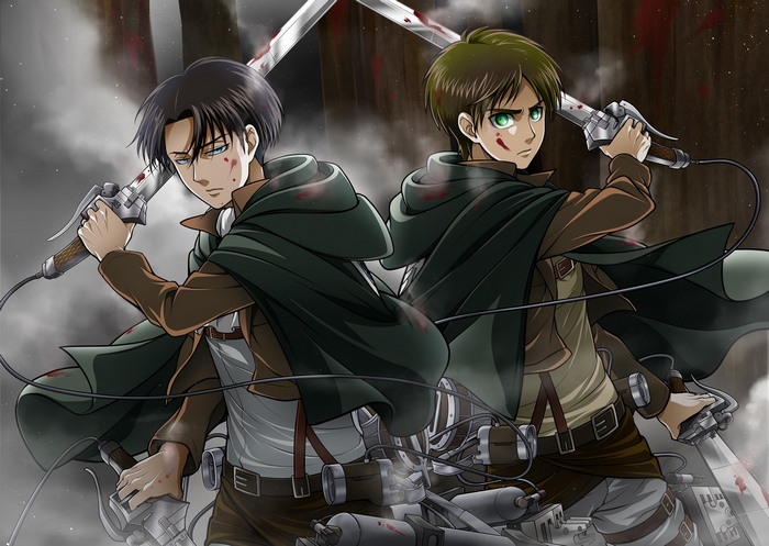 Eren Yeager and Levi Ackerman from Attack on Titan